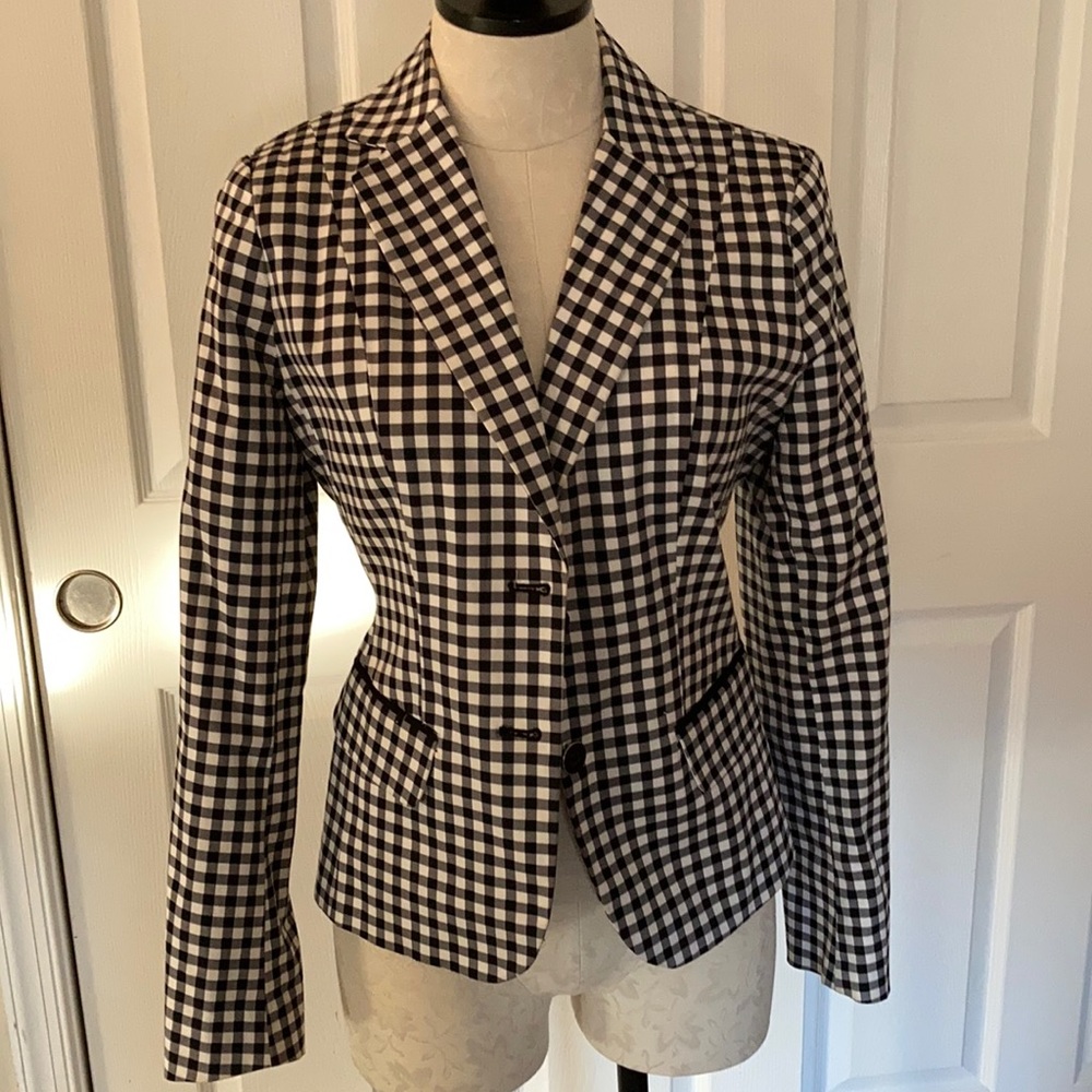 NY & Company Black/white gingham print jacket